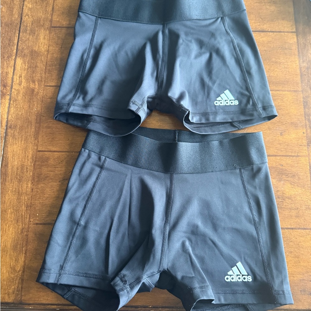 adidas Black Athletic 3” Shorts womens small 1 pair NWT! 2 pairs volleyball
